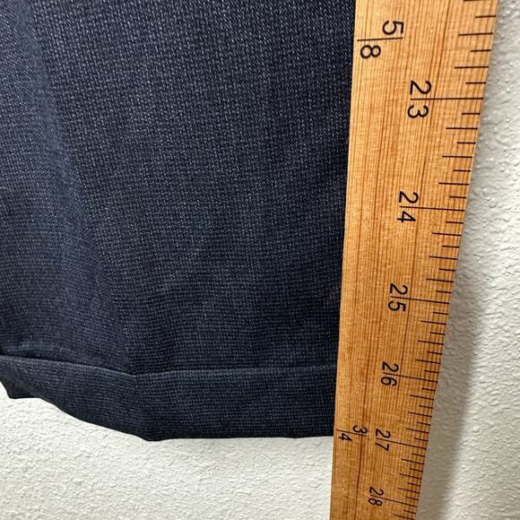 Zara Navy Blue Micro Tweed Straight Leg Cuffed Trouser Pant 6 - Picture 13 of 13